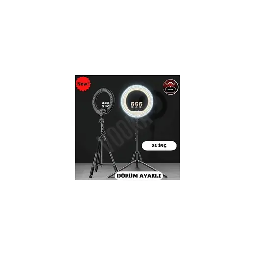 vooka 21 Inç 54 cm Profesyonel Ring Light LED Işık Halkası 560 LED Döküm Ayaklı 3 Telefon Tutuculu Makyaj Video Canlı Yayın Işığı