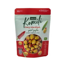 Komili Kırmızı Biber Dolgulu Yeşil Zeytin 170 g 2