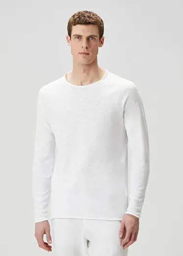 Beyaz Uzun Kollu T-shirt