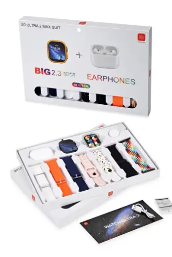Akıllı Saat Kulaklıklı Ultra 2 Max İ20 7 Kordonlu AirPro Ve Koruma Kılıfı Hediyeli 49MM Air.pods