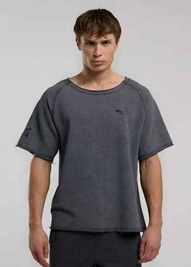 NY Street Füme Oversize Kısa Kollu Erkek T-shirt