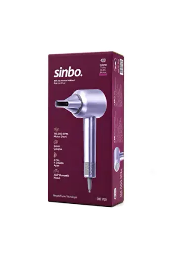 Sinbo Saç Kurutma ve Şekillendirme Makinesi - Mi Renk - BLDC Turbo Motor