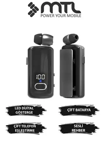 Makaralı Bluetooth Kulaklık Digital Göstergeli Çift Telefon Destekli MT983