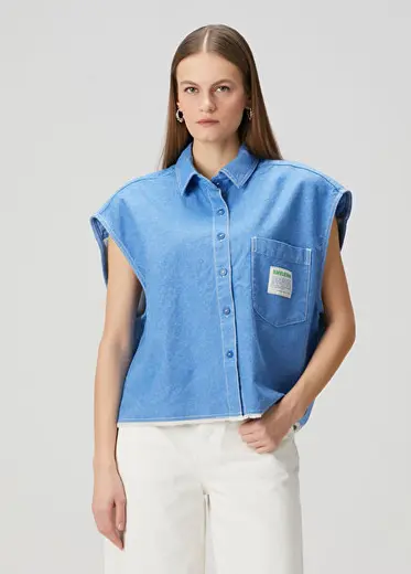 Pusway Mavi Denim Gömlek