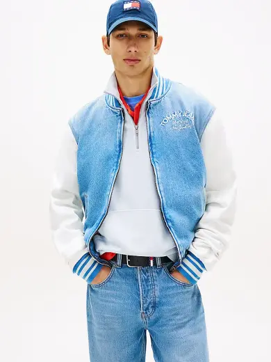 Erkek Denim Bomber Ceket