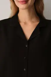 Siyah Armony Gömlek Yaka Pijama Takımı 3