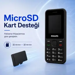Philips Xenium E2125 Çift Sim Kart Tuşlu Cep Telefonu Siyah 4