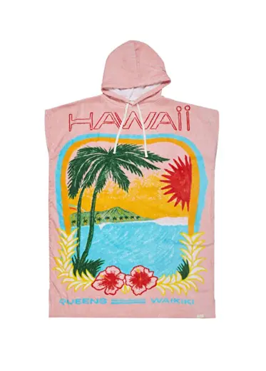 Atlas Hoodie Pembe Kadın Plaj Havlusu