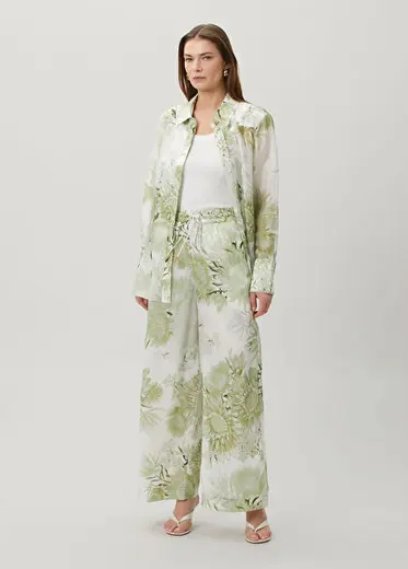 Adina Yeşil Desenli Pantolon