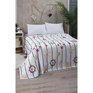Mulberry Çarşafı Lastikli Çift Kişilik Pike Yatak Örtüsü Kırmızı