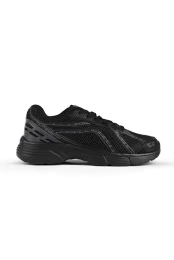 Kadın Siyah Siyah Termo Taban Konforlu Bağcıklı Sneaker