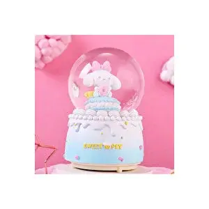 Livava Cinnamoroll Büyük Boy Kar Küresi Işıklı, Müzikli, Püskürtmeli, Mavi, 16x12 Mavi