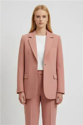 Pembe Klasik Yaka Ceket