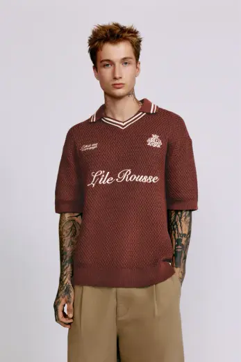 L'île-Rousse grafikli triko polo