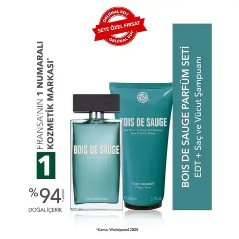 Bois de Sauge Parfüm Seti-EDT 100 ml &Saç ve Vücut Şampuanı 200 ml
