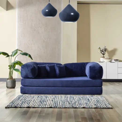 Evdemo Legom Stil Yatak Olabilen Çok Amaçlı Koltuk Mavi