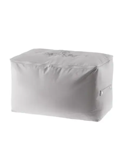 Çiçek Desen Baskılı Hurç - Gri - 64x41x35 cm