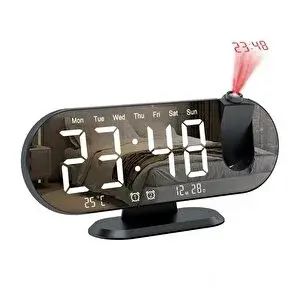 Valkyrie Projeksiyon Çift Alarm Dereceli Led Masa Saati