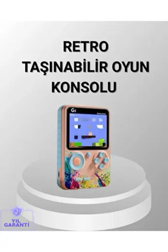 Mini Retro Oyun Konsolu 500 Oyunlu 3.0 İnç Ekran ve Şarjlı Batarya