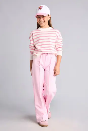 Wide Leg Pamuklu Eşofman Altı Kız Çocuk
