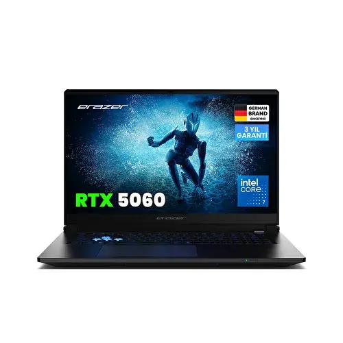 ERAZER Defender 17 P1 MD600008 Intel Core 7 240H 32 GB RAM 2 TB SSD RTX5060 17.3" 144Hz FHD FreeDOS Oyuncu Laptop