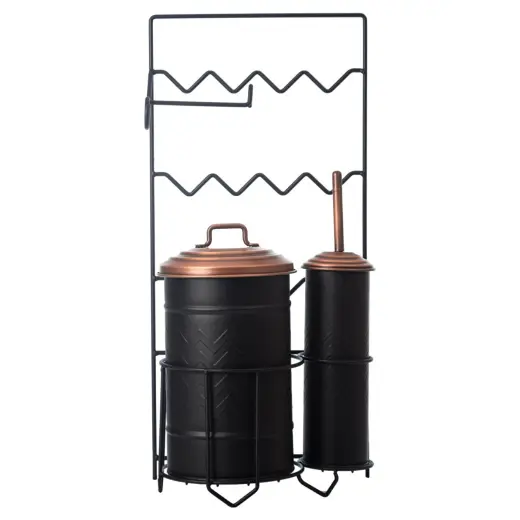 Mudo Home Metal Çöp Kovasi Tuvalet Firçalik&kağitlik Si̇yah