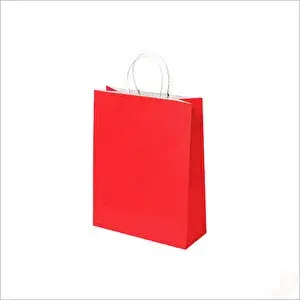 SüSLe Bebek ve Parti Büküm Saplı Kraft Çanta 32 X 26 X 12 Cm, Kırmızı - 1 Adet
