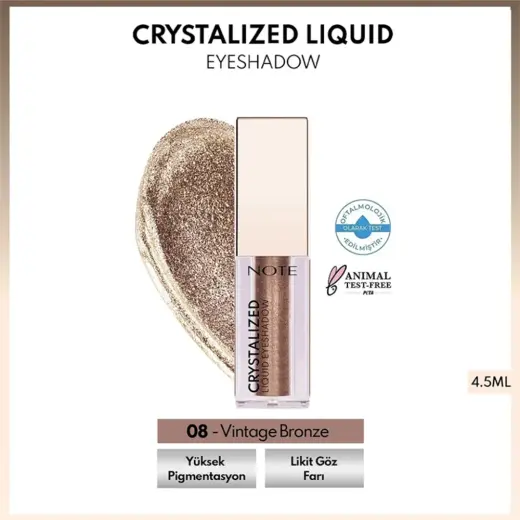 Note Crystalized Liquid Eyeshadow Göz Farı 08 Vintage Bronze