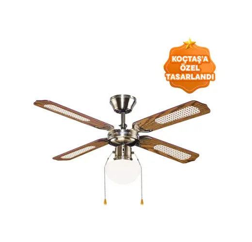 Good Home 1XE27 Ahşap Kanat Tavan Vantilatörü 107 CM