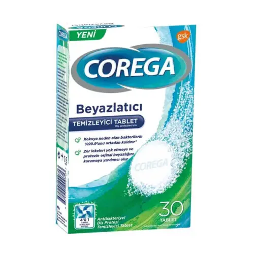 Corega Beyazlatıcı Temizleyici Tablet 30 Tablet