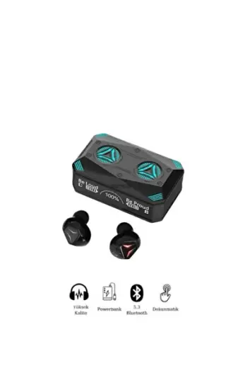 Time&Tech M98 Plus Powerbankli Gaming Işıklı Kulak içi Bluetooth Kulaklık Şarj Göstergeli