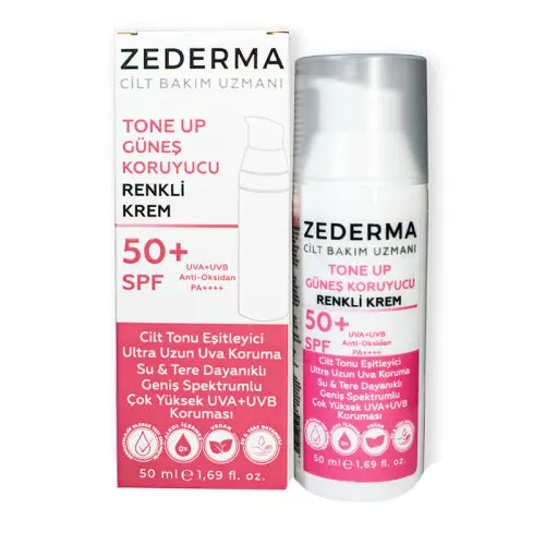 Zederma Tone Up Spf 50 Güneş Koruyucu Renkli Krem 50 ml