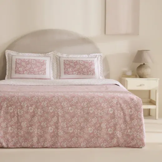 Karaca Home Celerina Pembe %100 Pamuk Çift Kişilik Fitted Nevresim Takımı Pembe