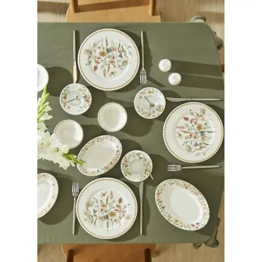 Bella Maison Flores Porselen 52 Parça 12 Kişilik Kahvaltı Takımı