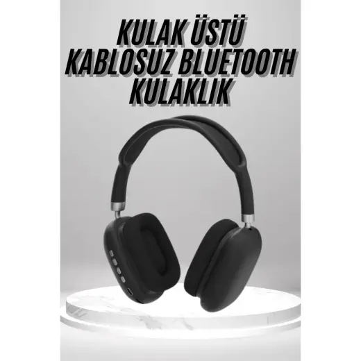 Renas Store Kulak Üstü Kablosuz Bluetooth Kulaklık Yumuşak Süngerli Sd Kart Girişli