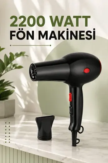 Soğuk ve Sıcak Üfleme Özellikli AC Motorlu Saç Kurutma Makinesi