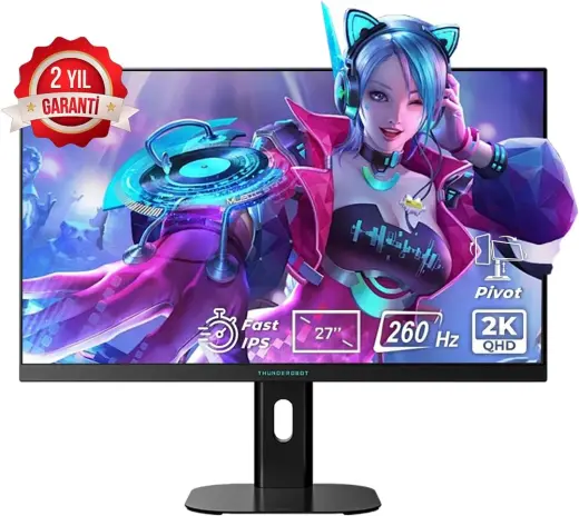 THUNDEROBOT ZQ27F260L-TUR 27 inç 260Hz 2K QHD Adaptive Sync Fast IPS Pivot Gaming Monitör