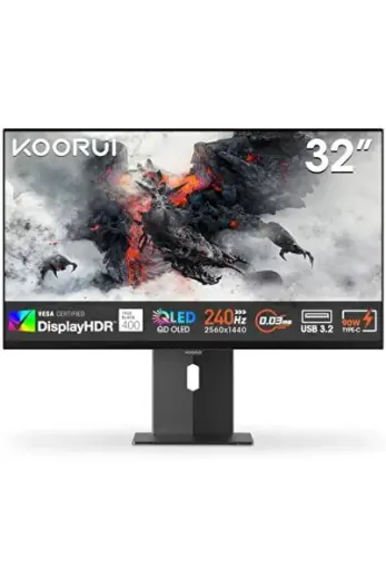 S3241XO 32 inç oyun monitörü, QD-OLED UHD 3840 * 2160p, 240HZ 0,03 ms PC ekranı, %100 sRGB %99 DCI-P3 280cd/m², HDR True Black 400, Uyarlanabilir senkronizasyon, 2xHDMI 2.1/1xDP1.4, USB-C(90W)
