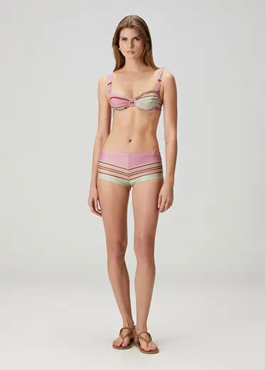 Olina Çok Renkli Çizgili Bikini Altı