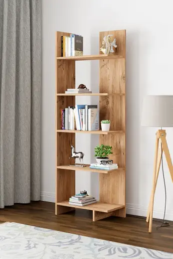 Intergo Aura 5 Raflı Asimetrik Kitaplık Antrasit