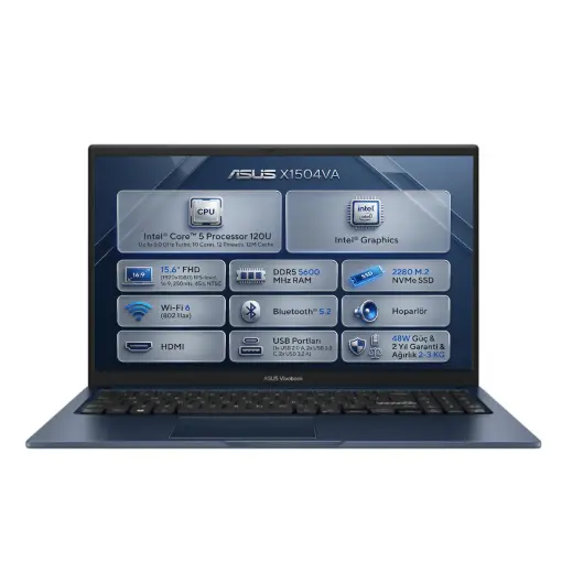 Asus Vivobook 15 Core 5 120U 16 GB 512 GB SSD 15.6" FHD Windows 11 Pro Laptop, Notebook X1504VA-BQ5387 009