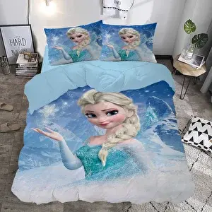 Frozen Queen Temalı Baskılı Çift Kişilik Nevresim Takımı