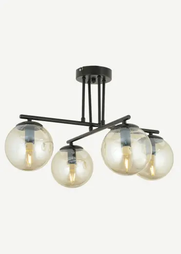 Dolly 4'lü Bal Camlı Avize Siyah (76x36 cm)