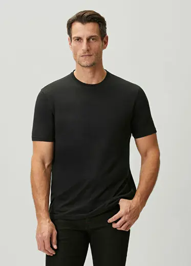 Siyah İpek T-shirt
