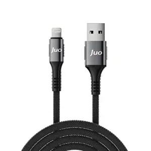 Juo JCBK122-B 12 W 2.4A USB-A to Lightning Örgülü Hızlı Şarj ve Data Kablosu 2 M Siyah