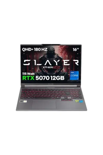 Game Garaj Slayer X7T-5070 V2.12 C2 Intel Core i7 14650HX 32 GB RAM 1 TB SSD RTX5070 16" 180Hz QHD+ IPS FreeDOS Gaming Laptop