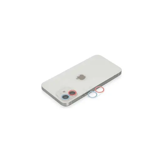 Newface Apple Iphone 12 Renkli Kamera Lens Koruma Cam - Pembe-Mavi