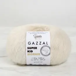 Gazzal Super Kid Mohair Krem 25 Gr El Örgü İpi - 64437 1