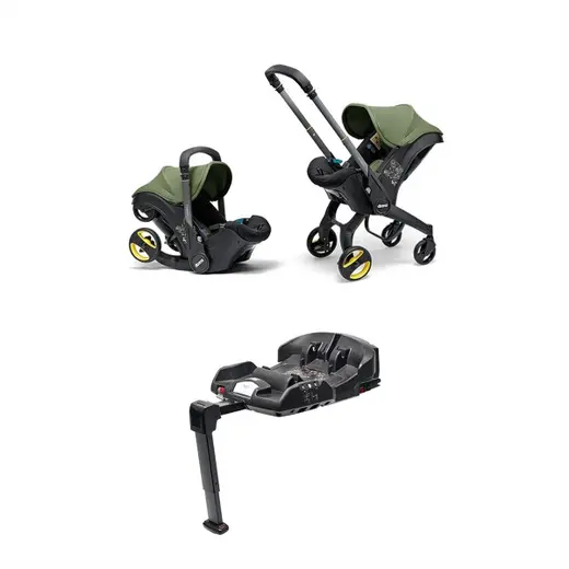 Doona i Bebek Arabasına Dönüşen i-Size Ana Kucağı Oto Koltuğu + Isofix Baza - Desert Green
