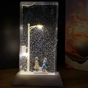 evimdeyokyok Evimdeyokyok Romantik Sevgililer Tasarımlı Sokak Lambası Kar Küresi T20